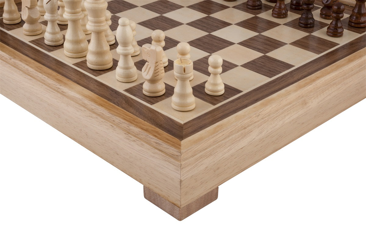 Luxury Inlaid wooden Chess set. 40cm, 77mm king height