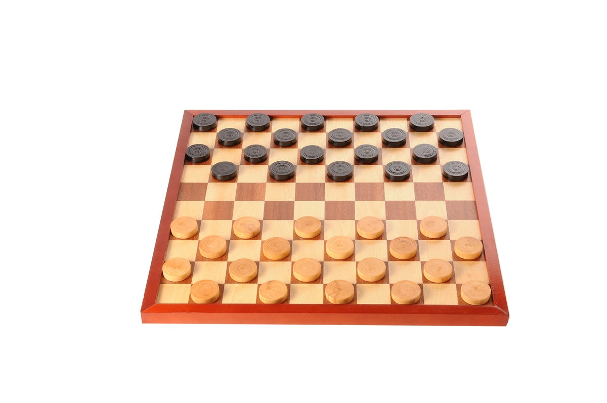 Inlaid 10 x 10 Draughts board / Checkers and 8 x 8 Chess board