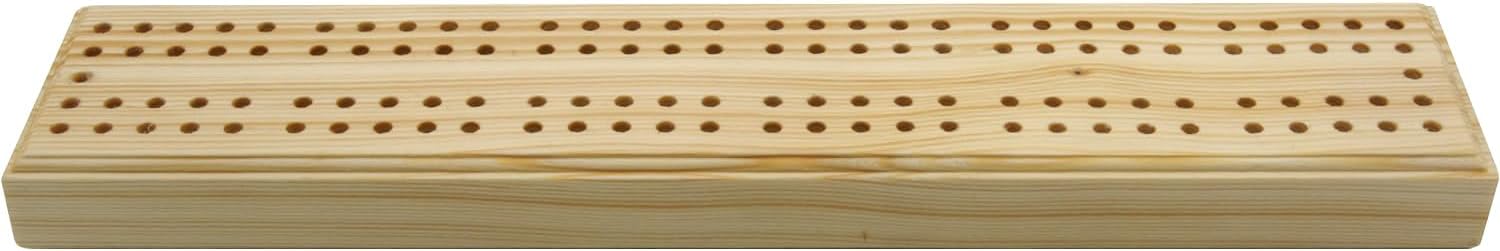 Wooden cribbage board with multiple holes 