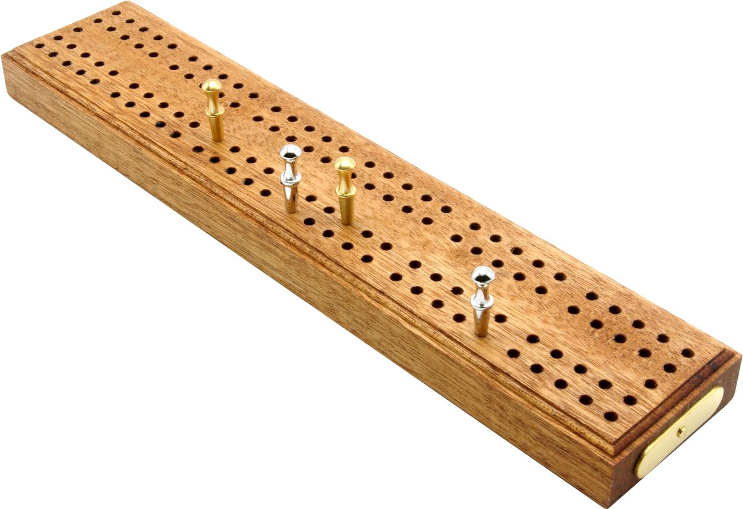 Hardwood cribbage board with pegs 