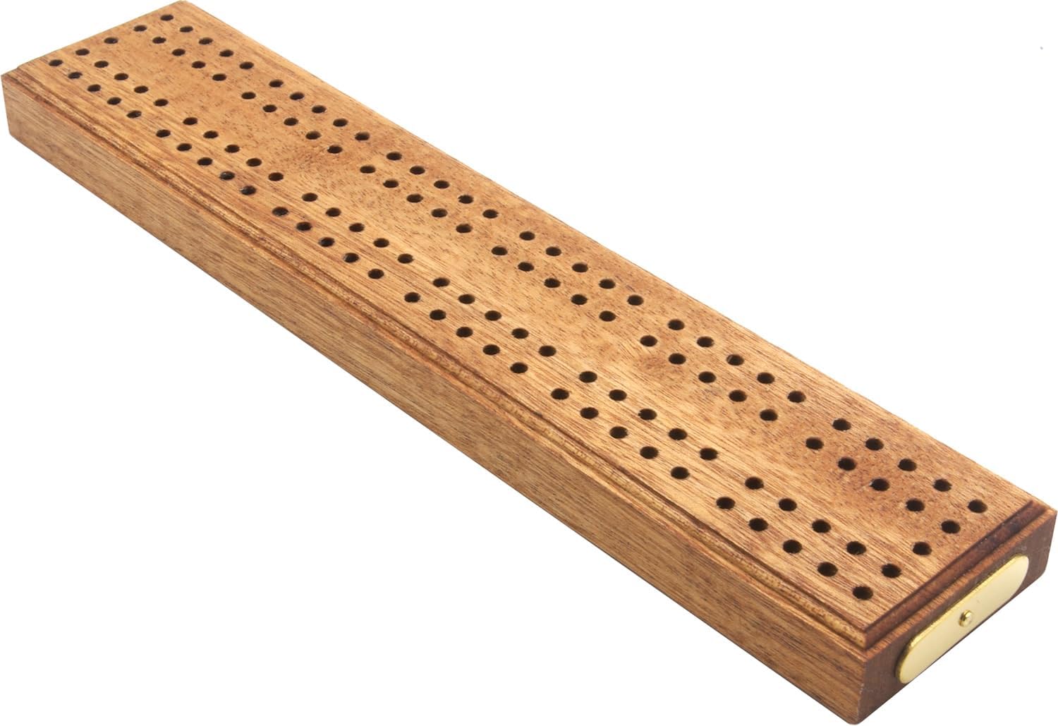 Hardwood cribbage board with pegs