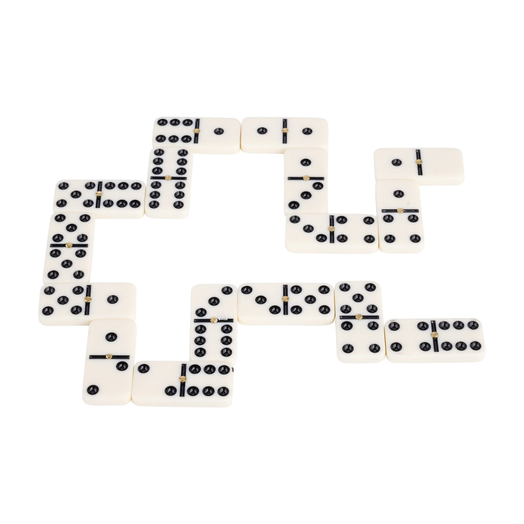 Small Double 6 dominoes in wooden box
