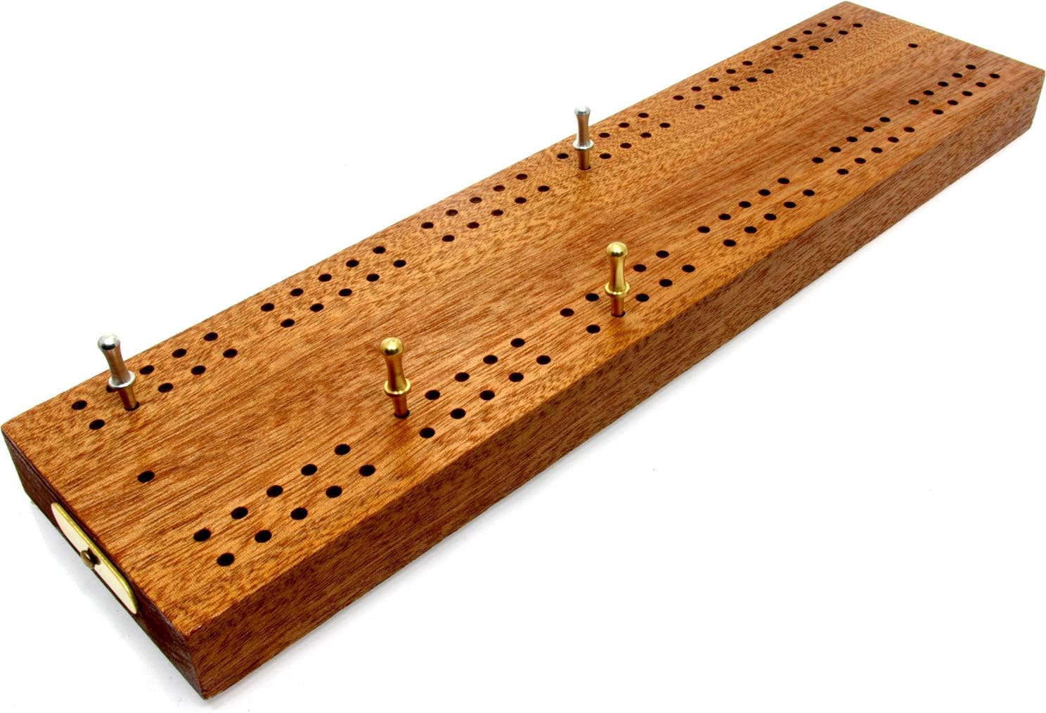 30cm Hardwood cribbage board with cribbage pegs