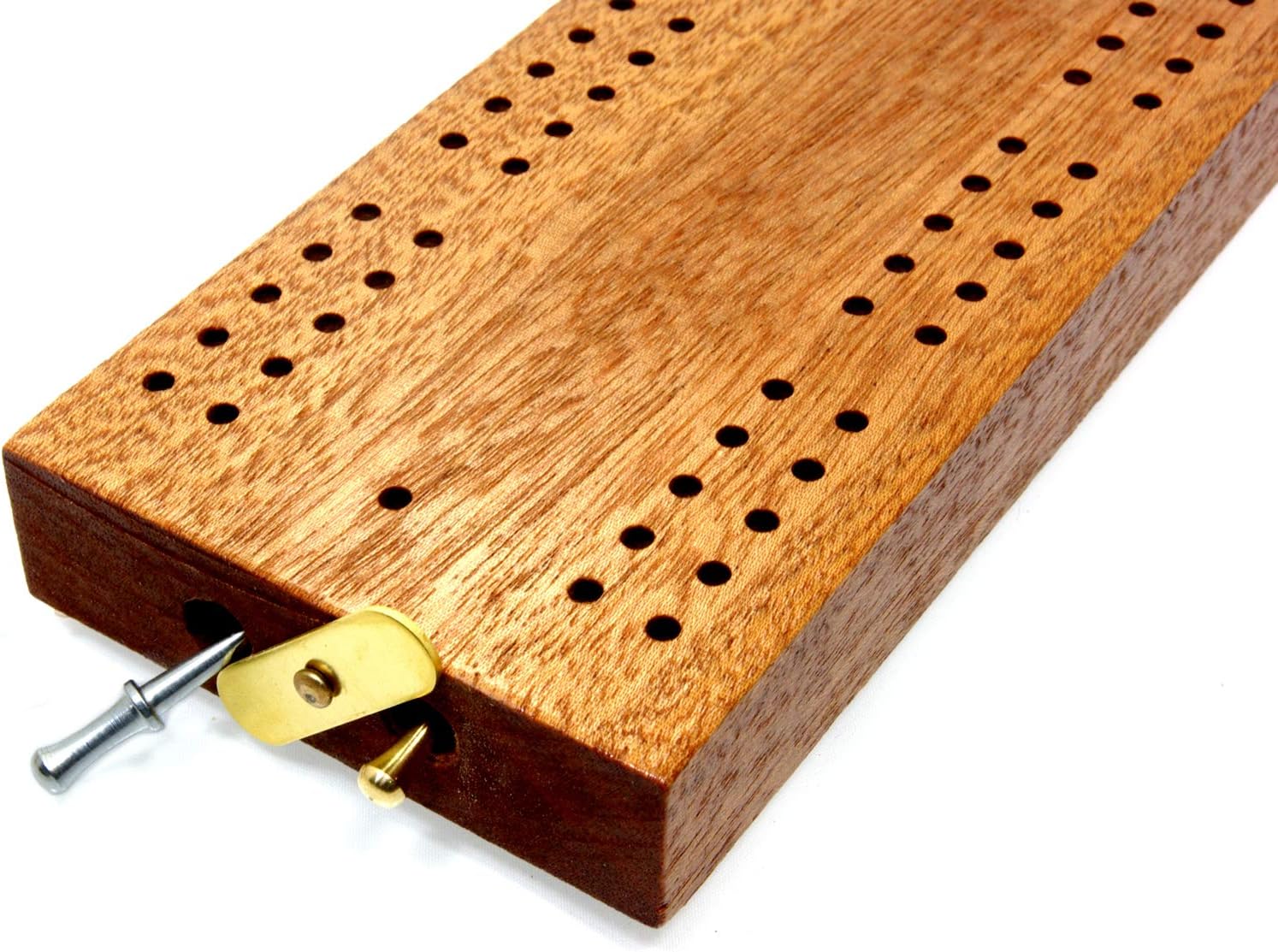 30cm Hardwood cribbage board with peg storage