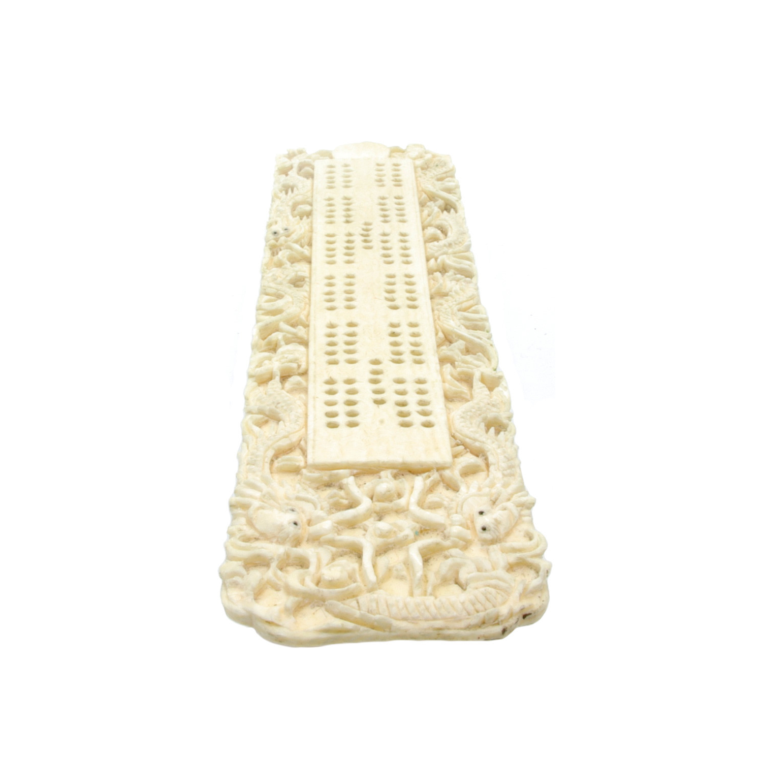Chinese carved bone Cribbage Board
