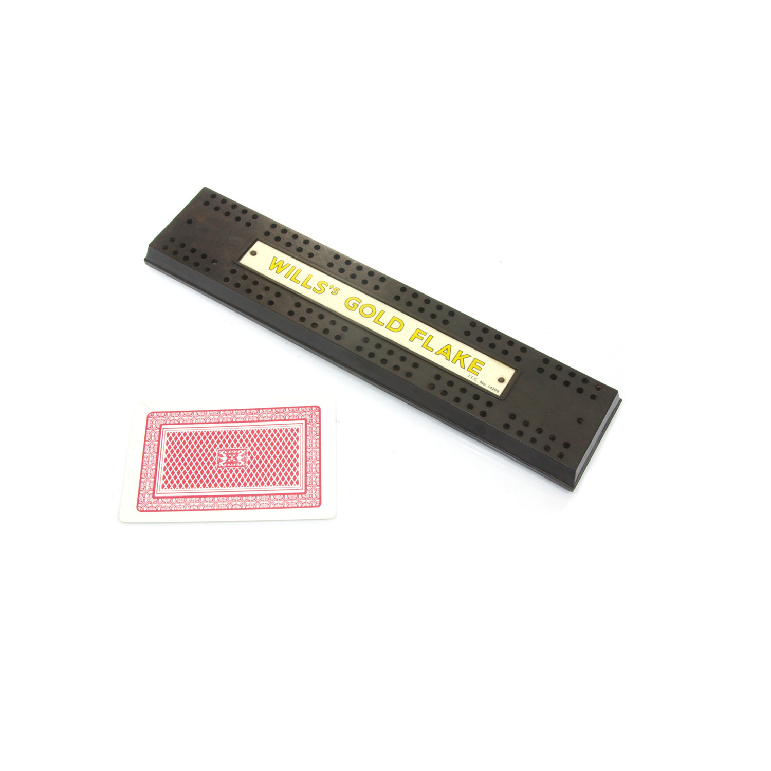 Antique Wills's Gold Flake cribbage board