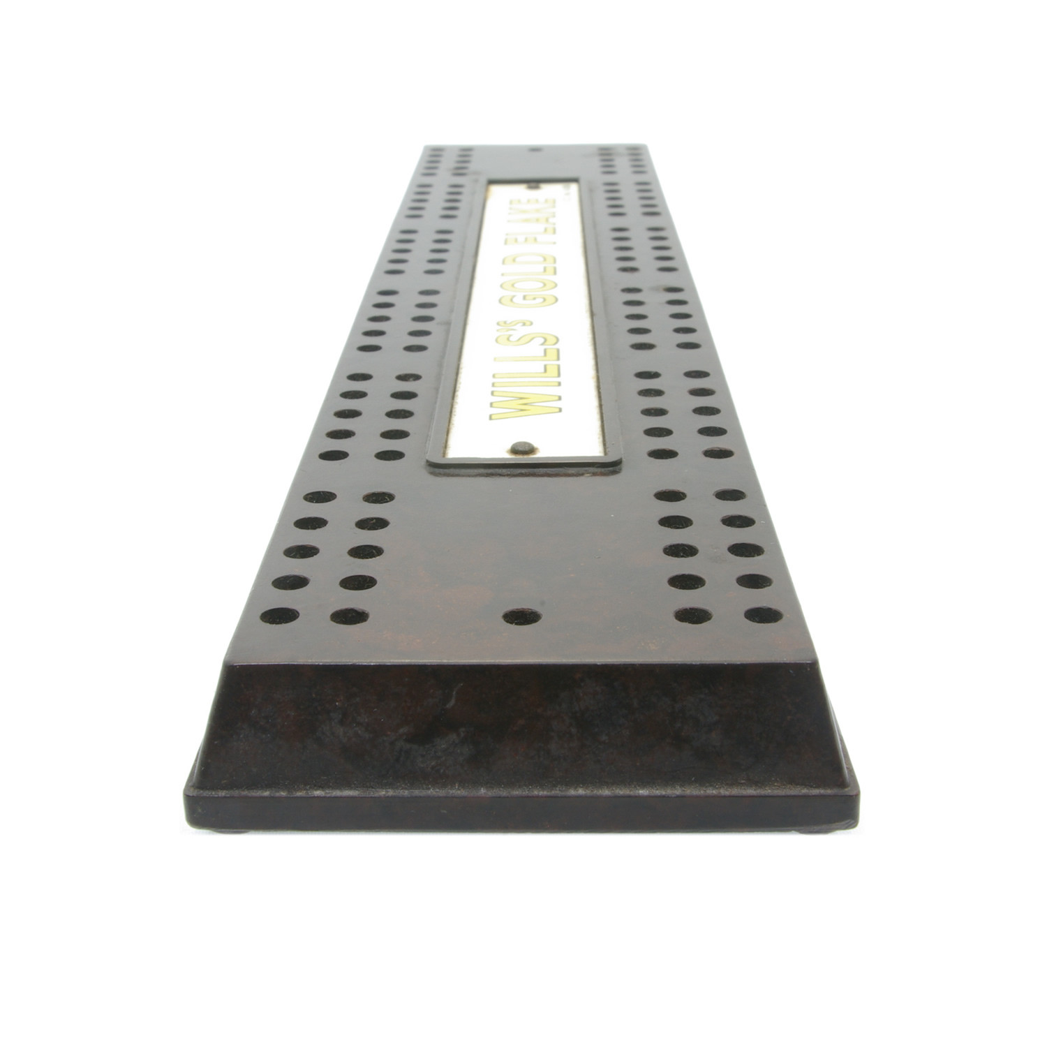 Antique Wills's Gold Flake cribbage board
