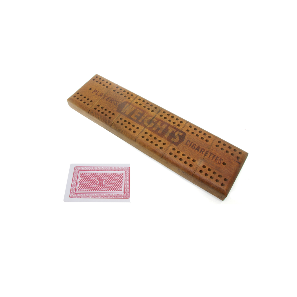 Antique Player's Weights advertising cribbage board
