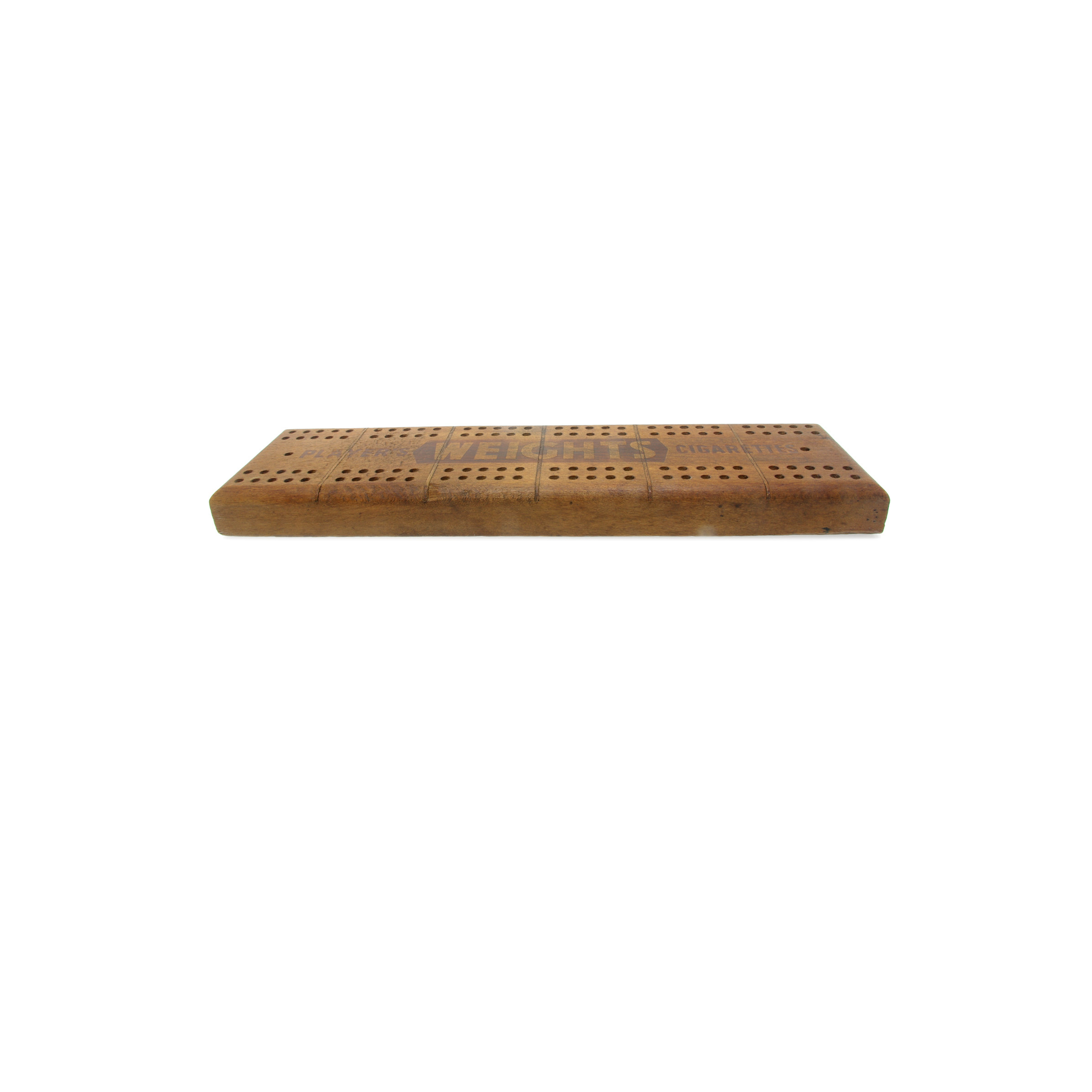 Antique Player's Weights advertising cribbage board
