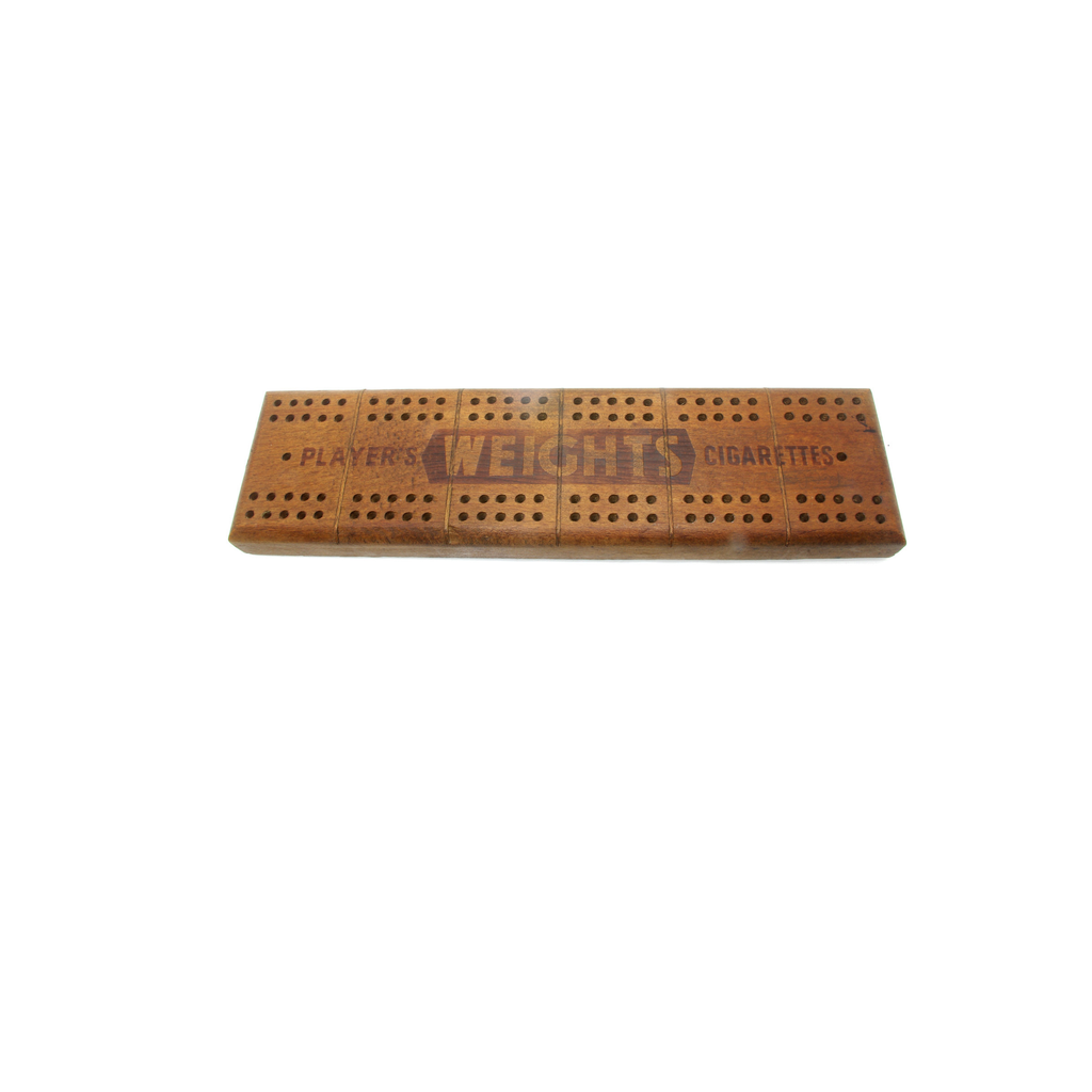 Antique Player's Weights advertising cribbage board
