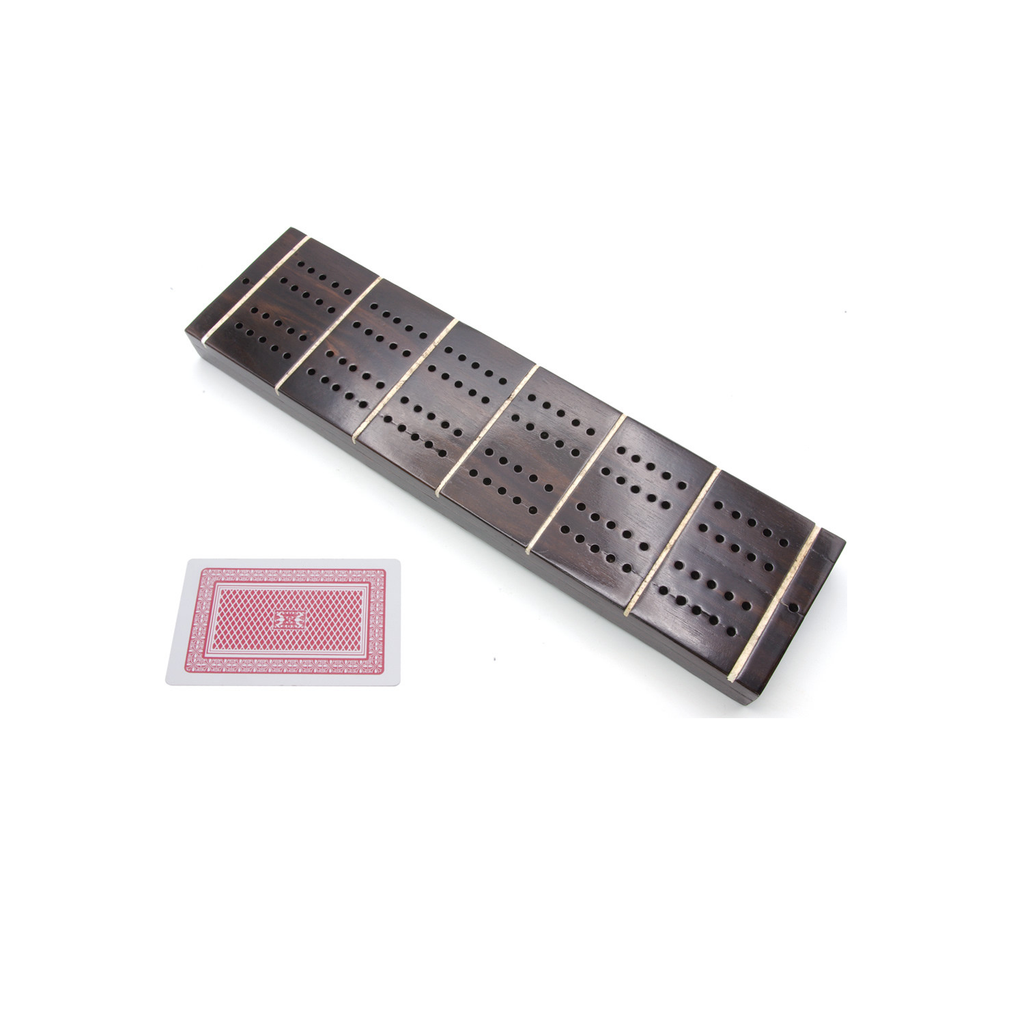 Antique Solid dark walnut hardwood cribbage board
