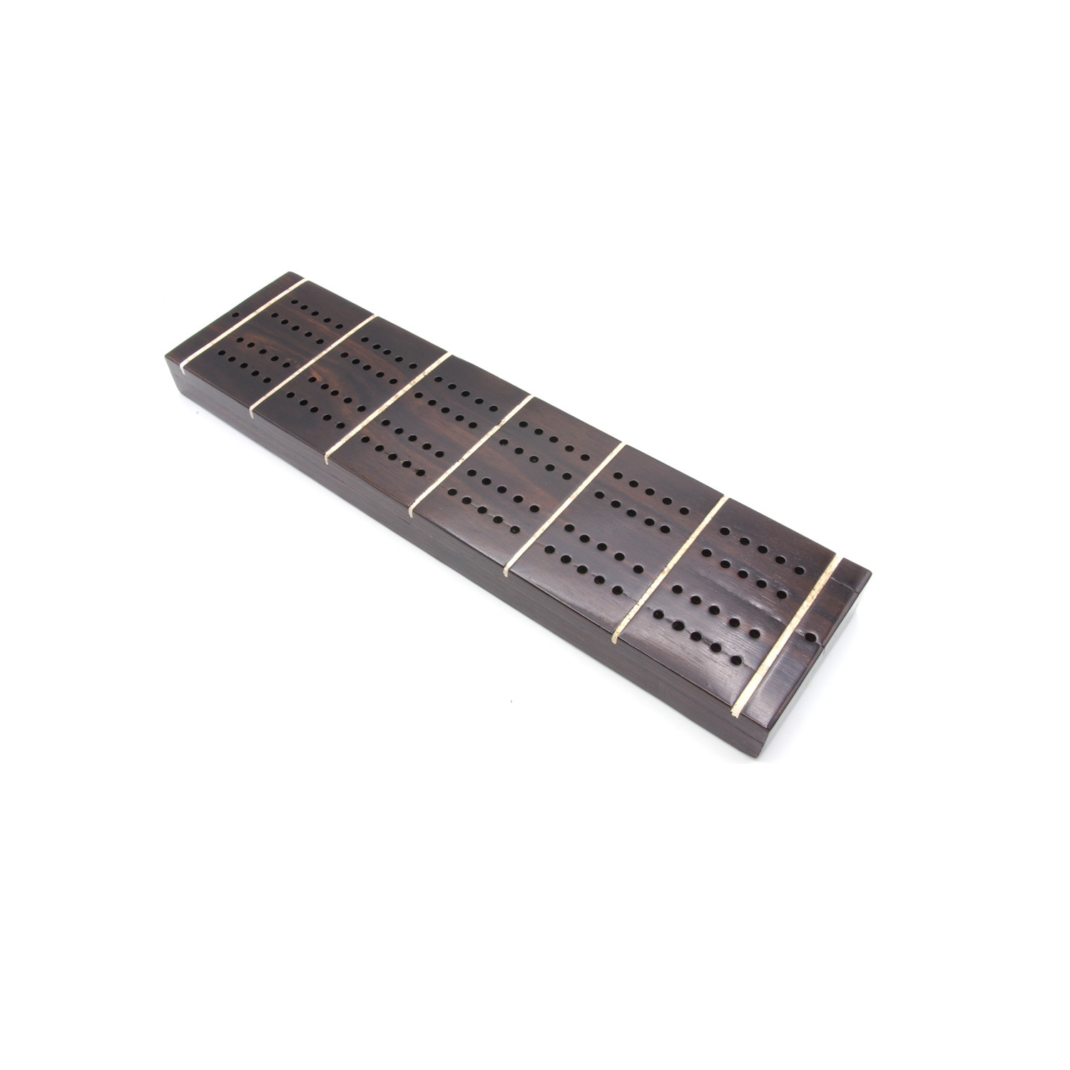 Antique Solid dark walnut hardwood cribbage board
