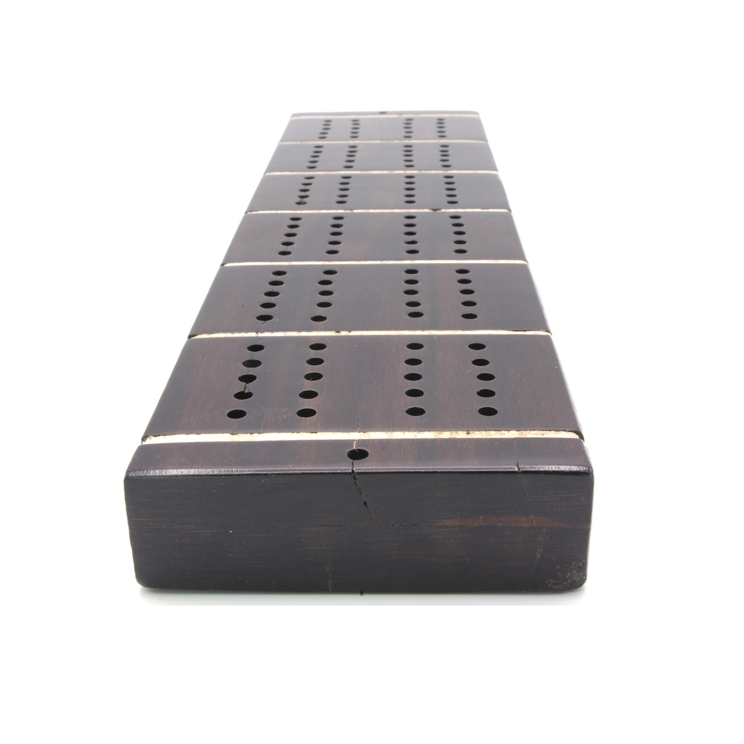 Antique Solid dark walnut hardwood cribbage board
