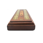 Antique Inlaid oak and brass cribbage board
