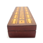 Inlaid antique mahogany cribbage box