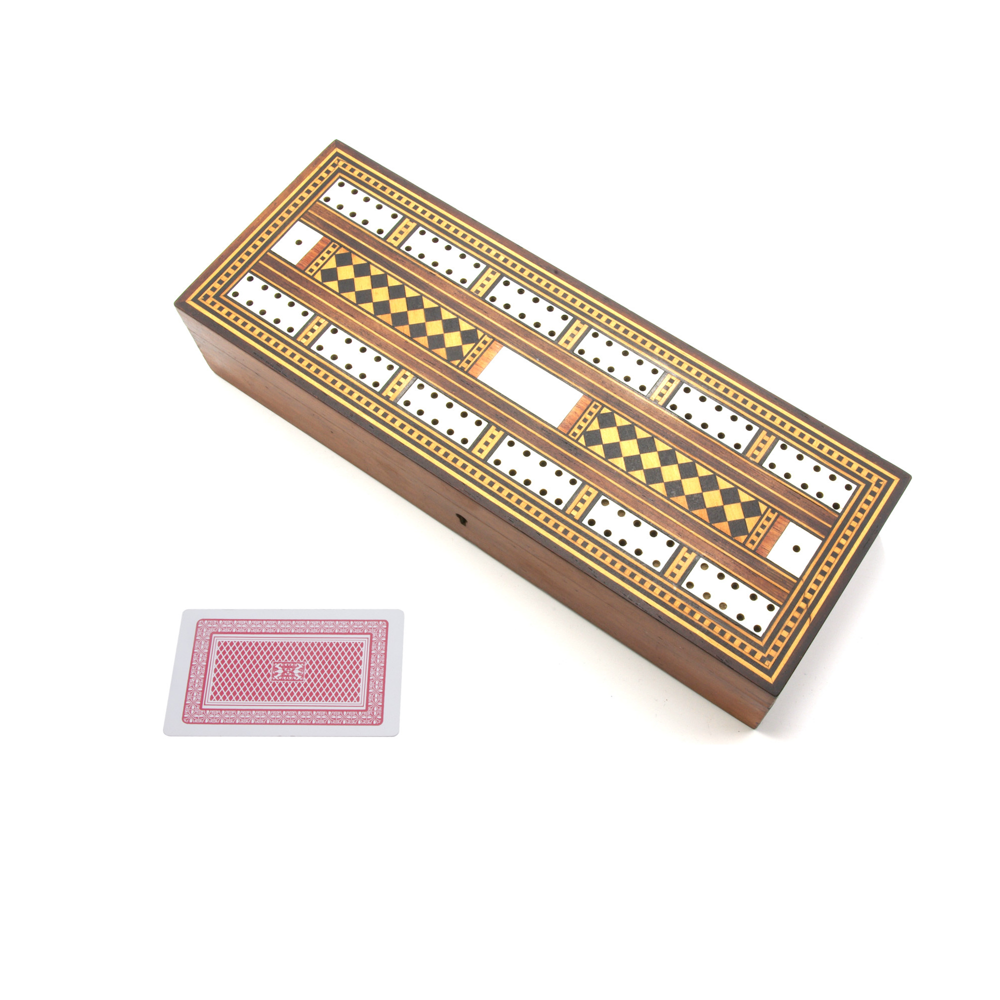 Inlaid Antique Cribbage Box