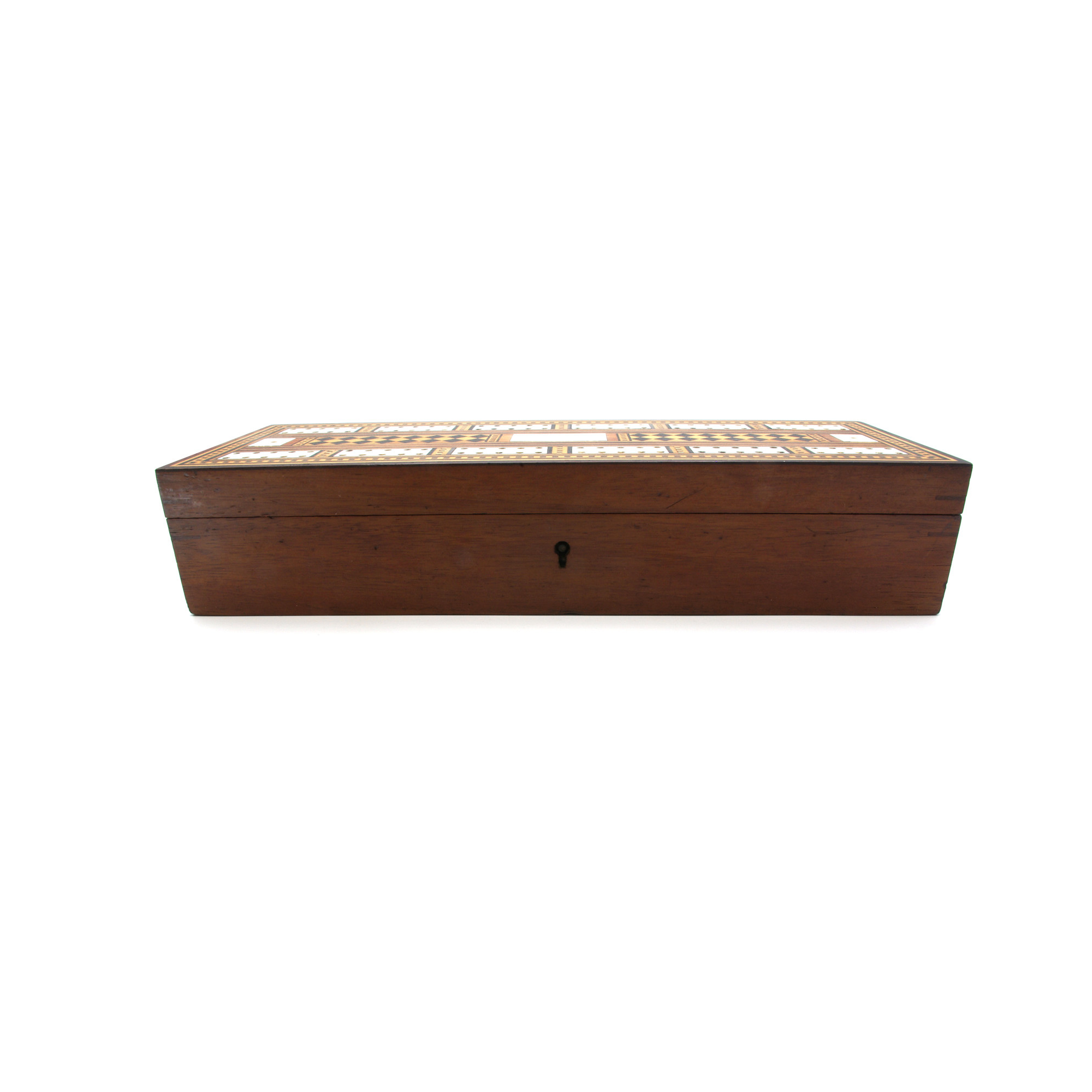 Inlaid Antique Cribbage Box