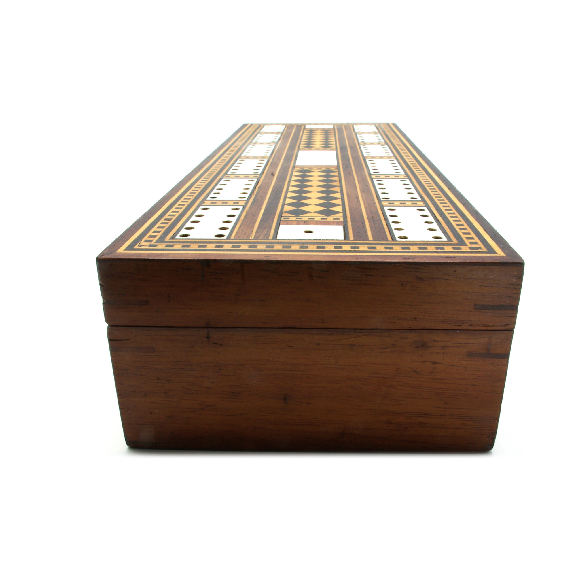 Inlaid Antique Cribbage Box