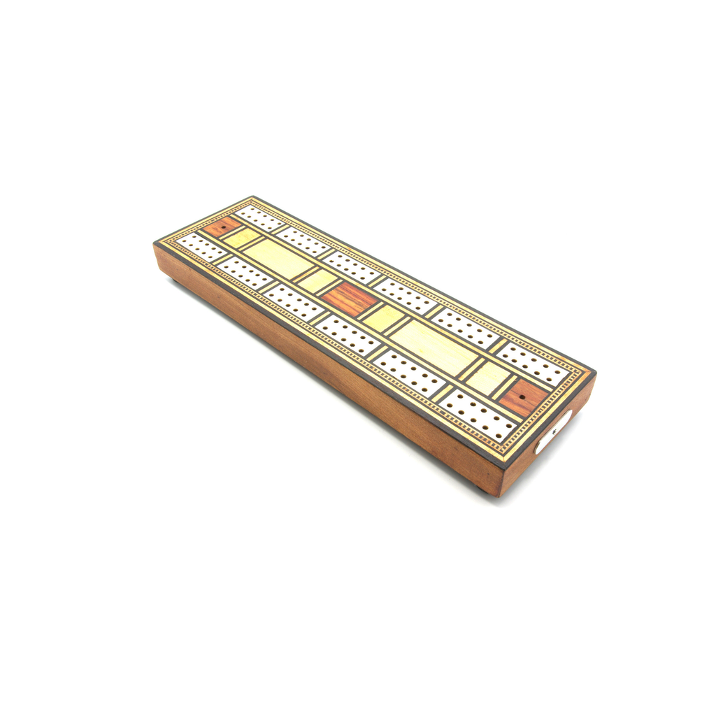 Inlaid Antique Cribbage Board
