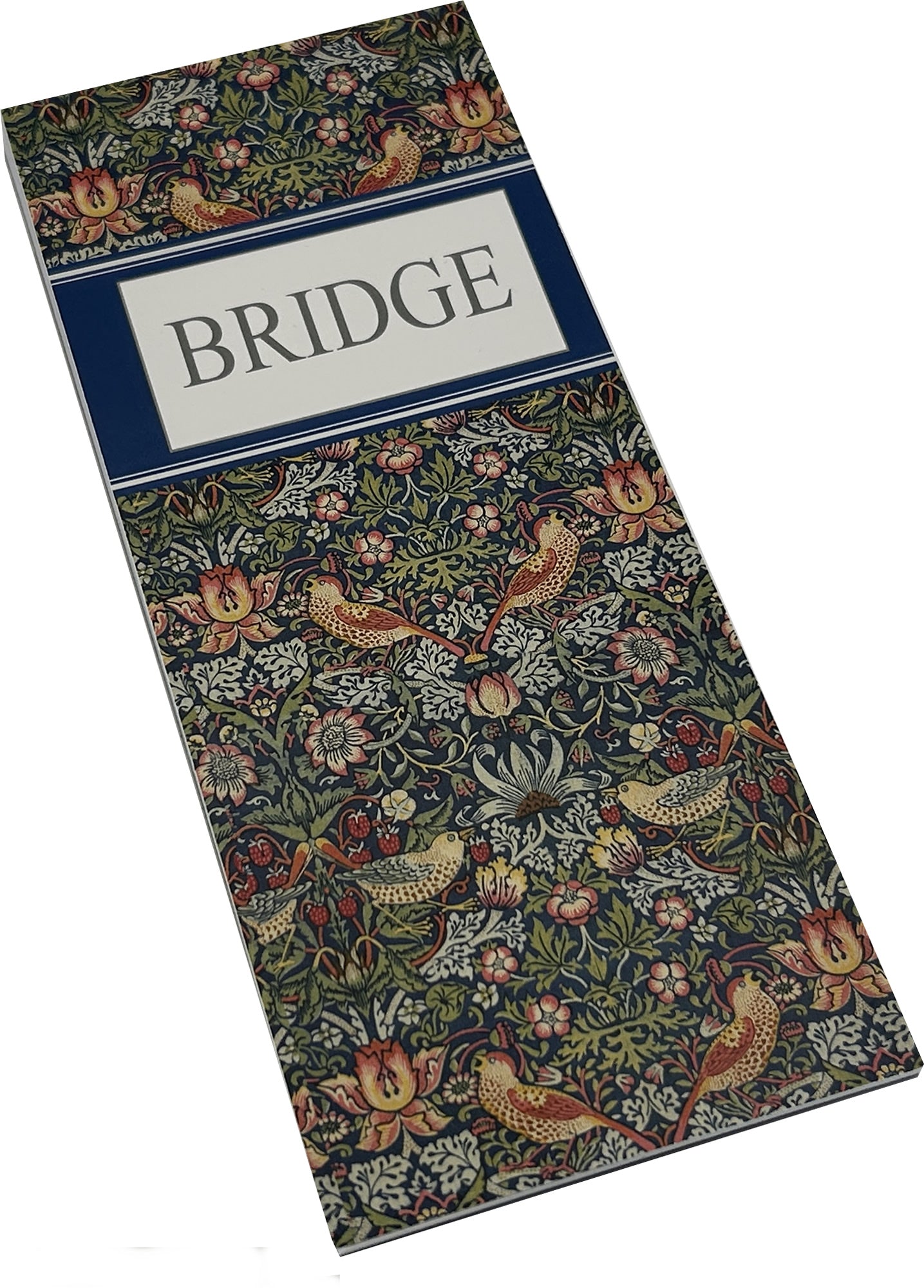 Deluxe Bridge Cards - William Morris Bridge score pad with Strawberry Thief pattern. Available in 2 or 4 pack.