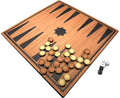 40cm Wooden Backgammon Game with wooden pieces and doubling dice.