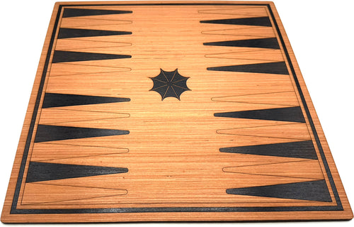 40cm Wooden Backgammon Game with wooden pieces and doubling dice.