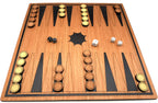 40cm Wooden Backgammon Game with wooden pieces and doubling dice.