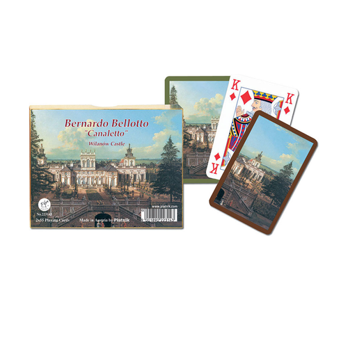 Playing cards with architectural designs 