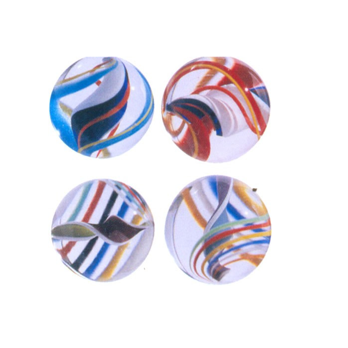 Harlequin Marble - Four colourful marbles with swirl patterns 