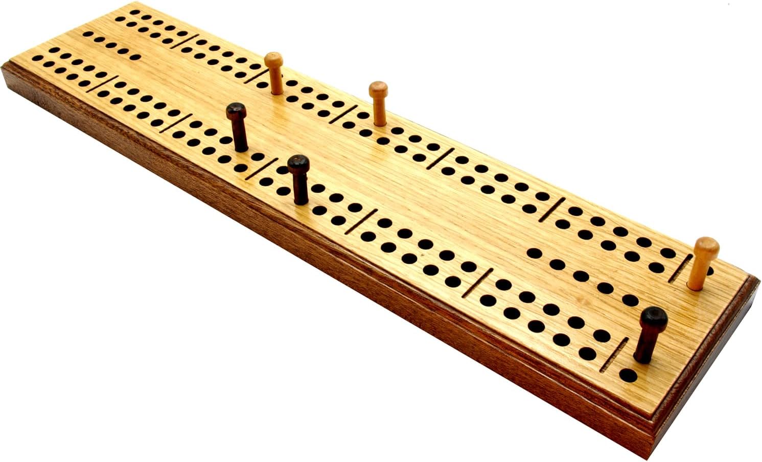 Low vision Cribbage board with cribbage pegs