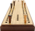 Low vision cribbage board with cribbage pegs