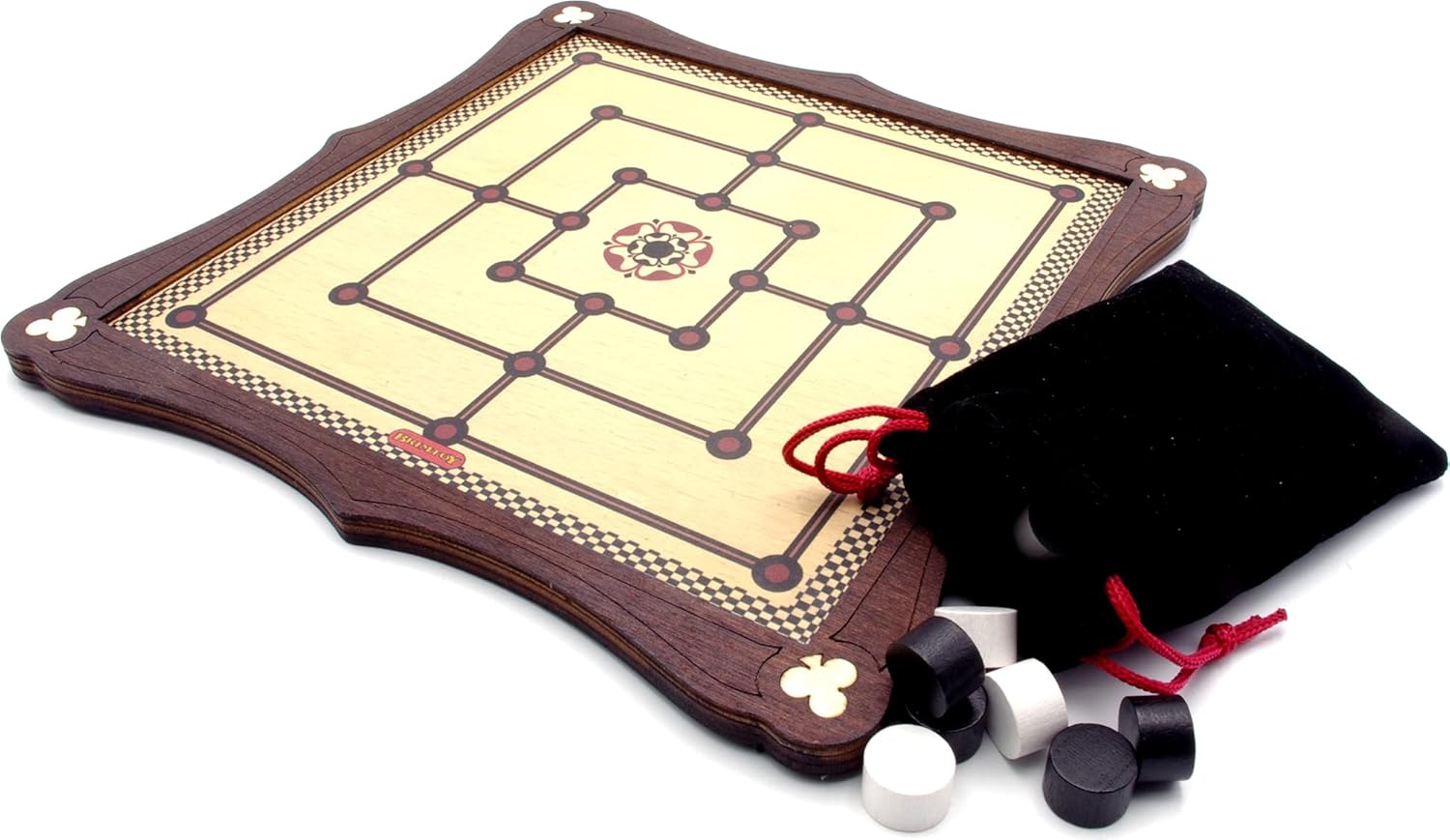 Nine Men's Morris Board game with playing pieces