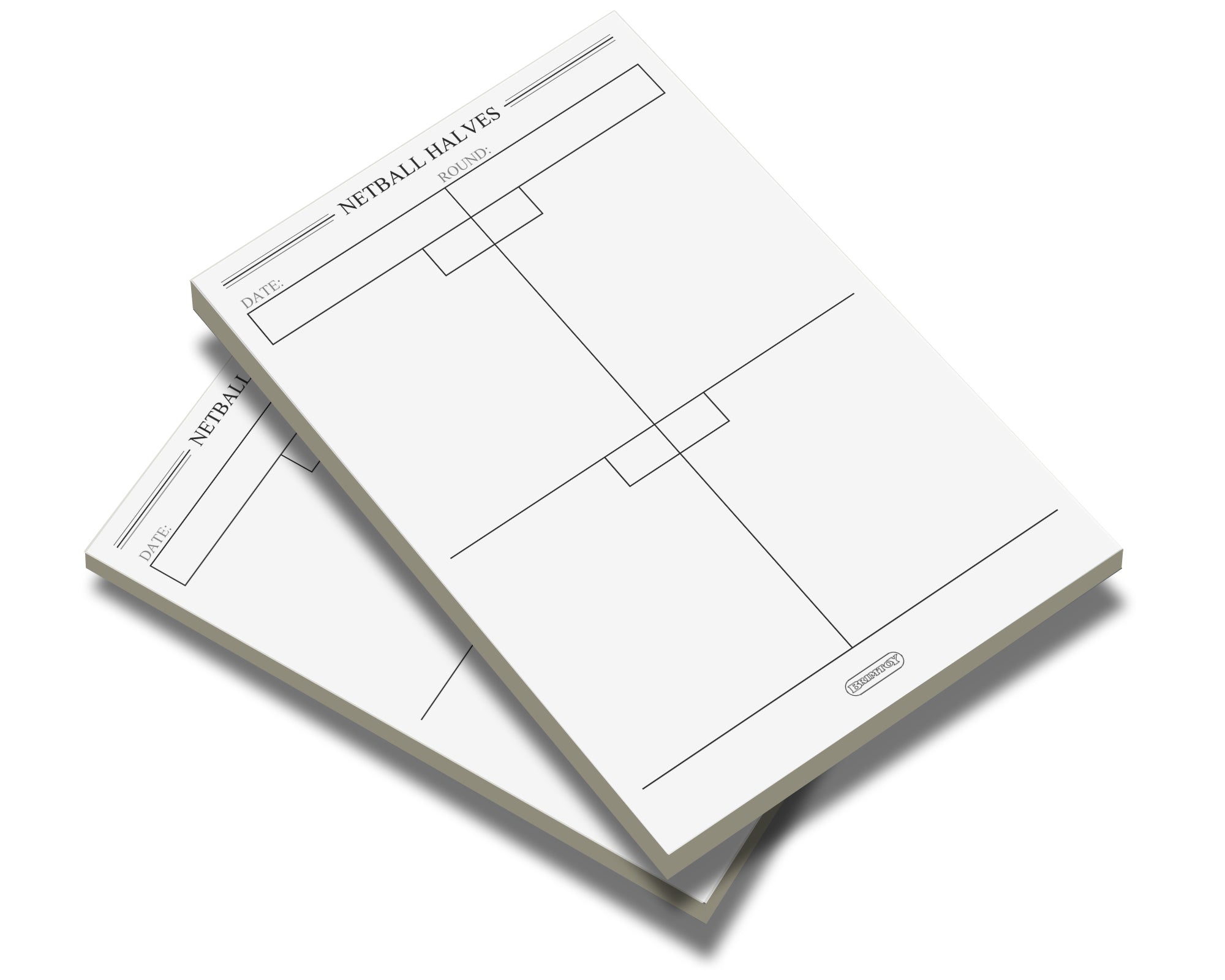 Netball Halves score pads/scoring cards - Available in 2, 4 or 12 pack.