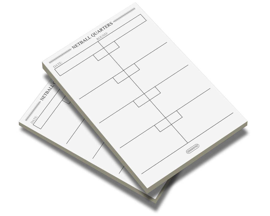 Netball Quarters score pads/scoring cards - Available in 2, 4 or 12 pack.
