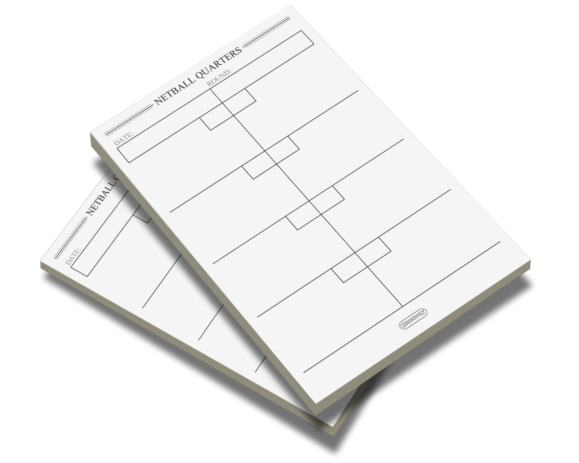 Netball Quarters score pads/scoring cards - Available in 2, 4 or 12 pack.