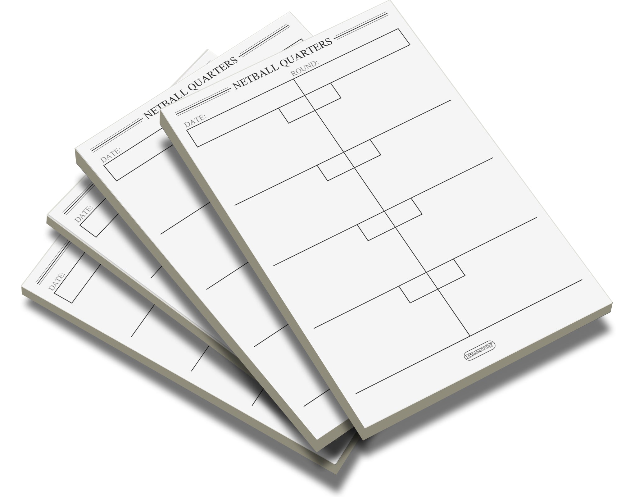 Netball Quarters score pads/scoring cards - Available in 2, 4 or 12 pack.