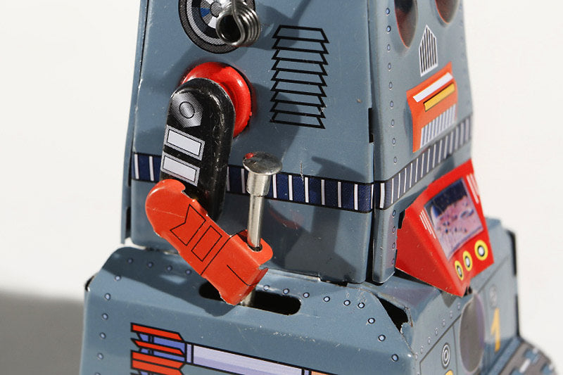 Close up of R1 Tin Toy Robot