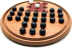 Round Asalto wooden board game with marble playing pieces
