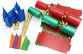 Red & Green make your own Christmas crackers with jokes, hats, snaps and ribbon