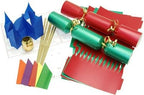 Red & Green make your own Christmas crackers with jokes, hats, snaps and ribbon
