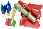 Red & Silver make your own Christmas crackers with jokes, hats, snaps and ribbon