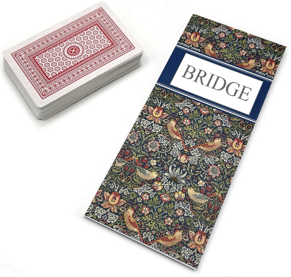 Deluxe Bridge Cards - William Morris Bridge score pad with Strawberry Thief pattern. Available in 2 or 4 pack.