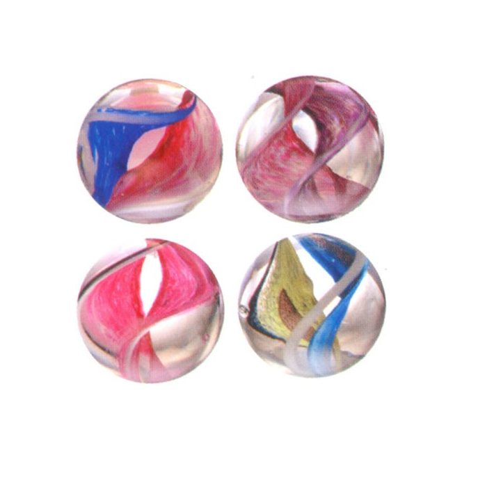 Spiral Marbles  Four colorful marbles with swirling patterns 