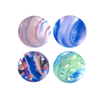 Unique Marble - Four marbles with colourful swirl patterns 