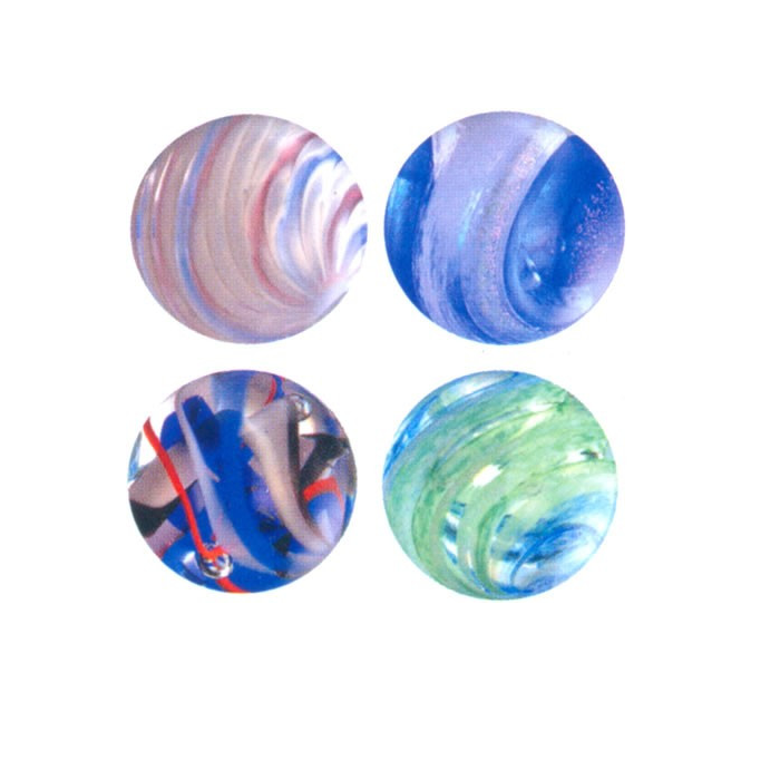 Unique Marble - Four marbles with colourful swirl patterns 