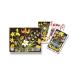 Floral-themed playing cards with decorative covers 