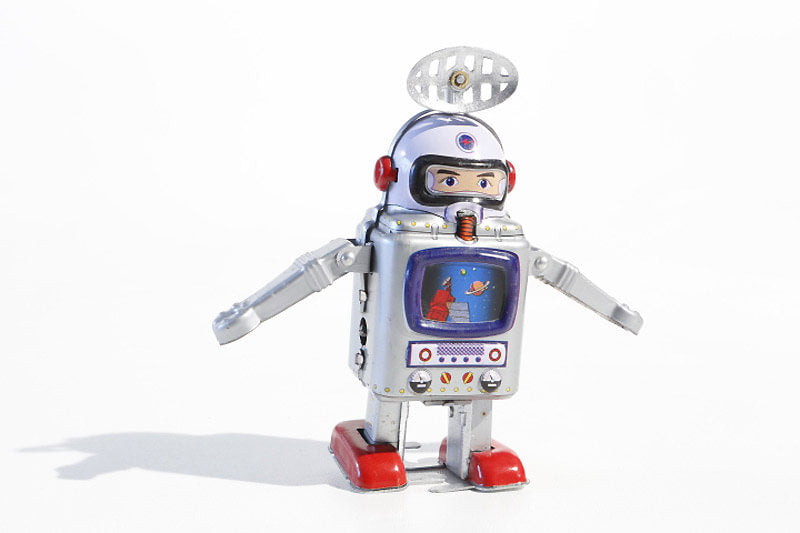 Aerial Vintage-style robot tin toy 