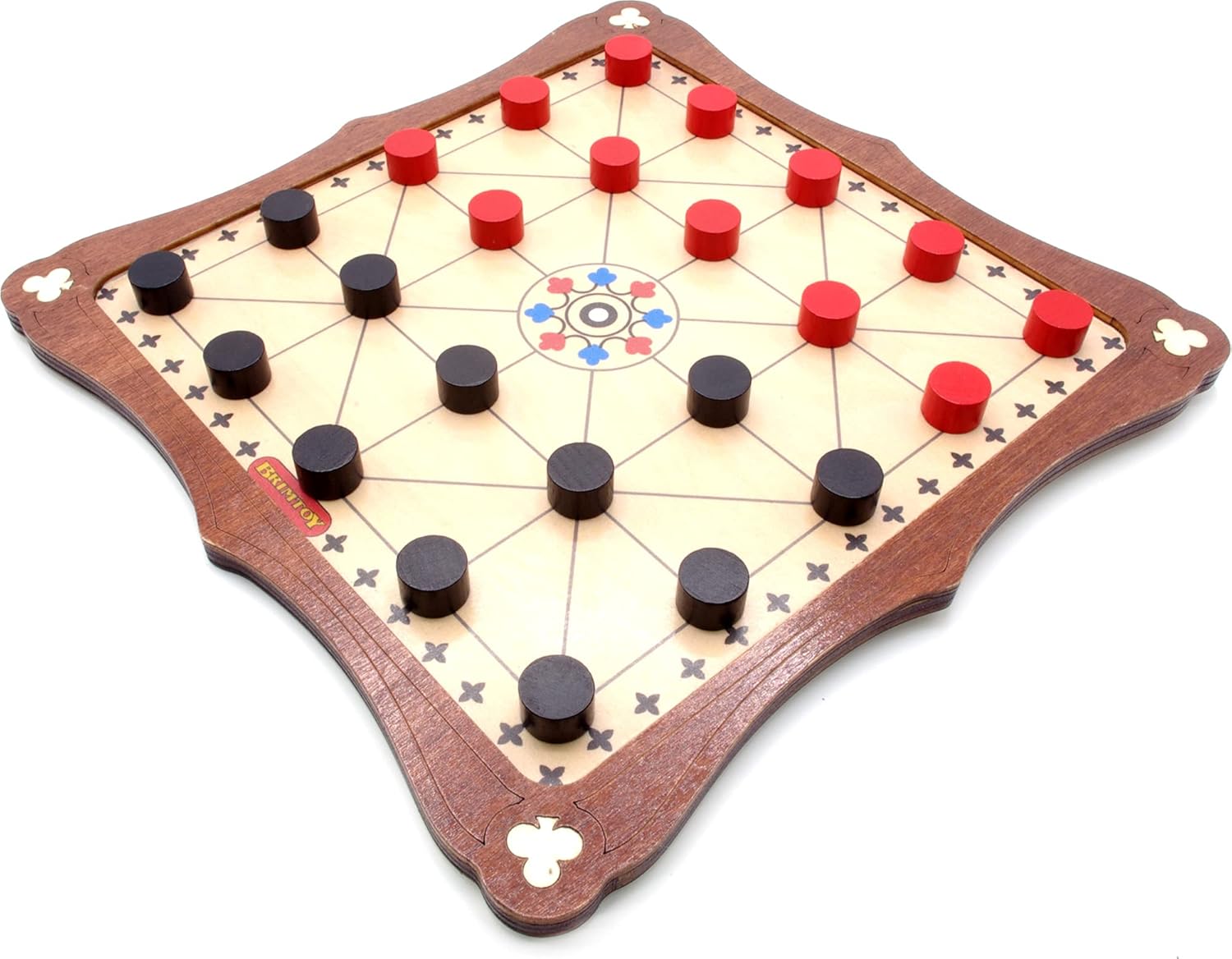 Alquerque board game with playing pieces 