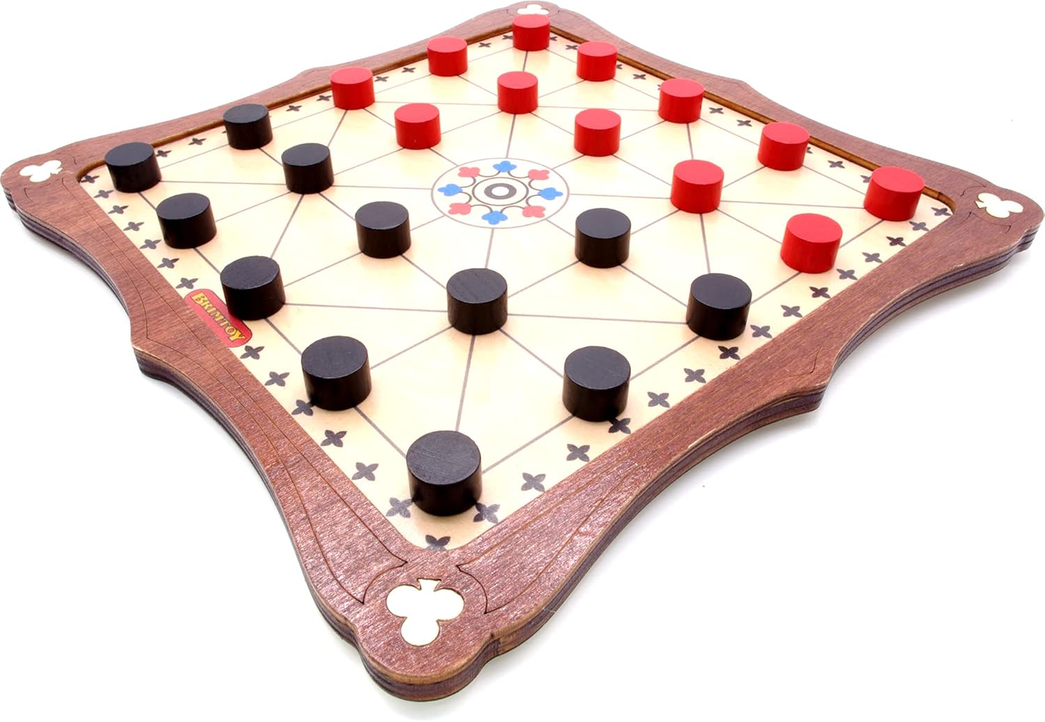 Alquerque board game with playing pieces 