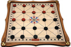 Wooden Alquerque Board Game with playing pieces
